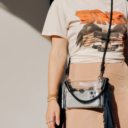 Clear Fringe Crossbody Handbag