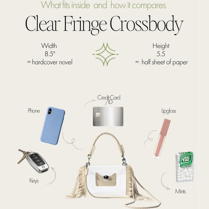 Clear Fringe Crossbody Handbag
