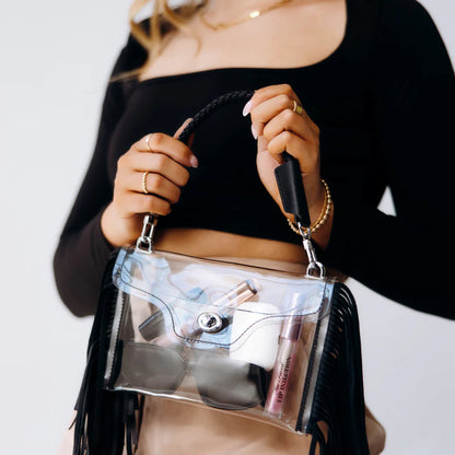 Clear Fringe Crossbody Handbag