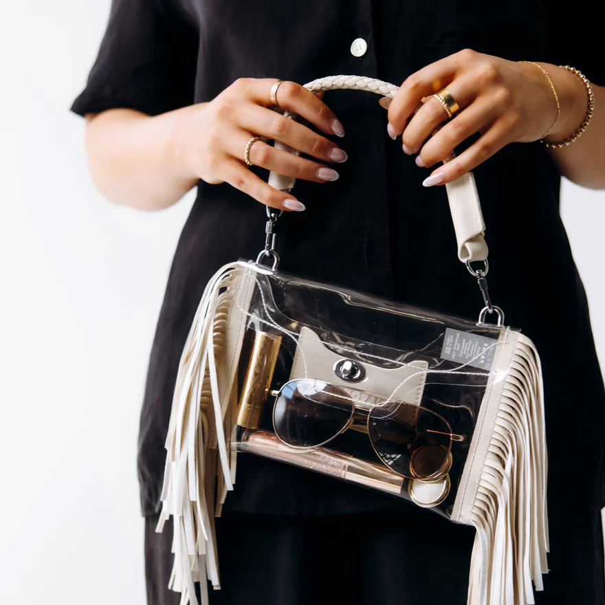 Clear Fringe Crossbody Handbag