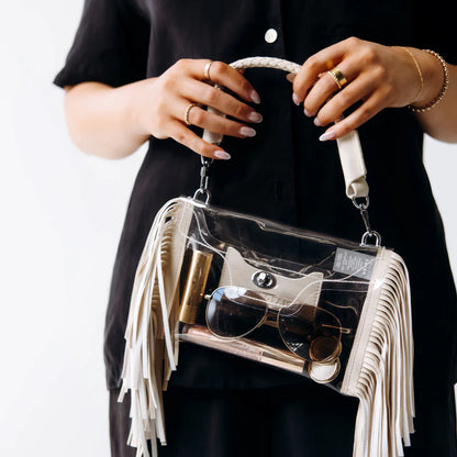 Clear Fringe Crossbody Handbag